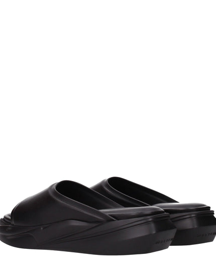 Alyx Black Leather Slippers