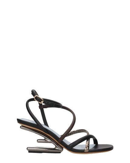 Fendi Multicolor Leather Flat Sandals