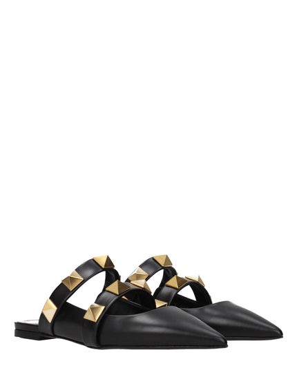 Valentino Garavani Black Leather Mules