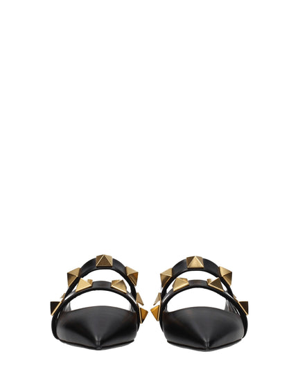 Valentino Garavani Black Leather Mules