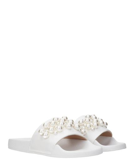 Stuart Weitzman White Leather Slippers