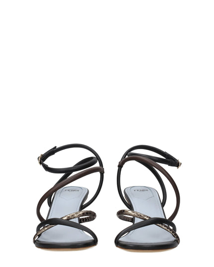 Fendi Multicolor Leather Flat Sandals