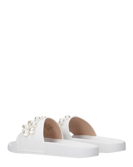 Stuart Weitzman White Leather Slippers
