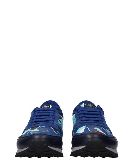 Valentino Garavani Blue Leather Athletic Sneakers
