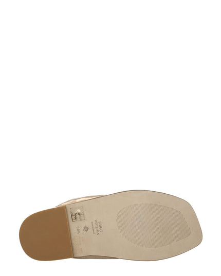 Stuart Weitzman Gold Leather Flat Sandals
