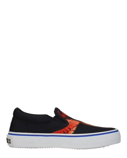 Marcelo Burlon Black Fabric Slip-On Loafers