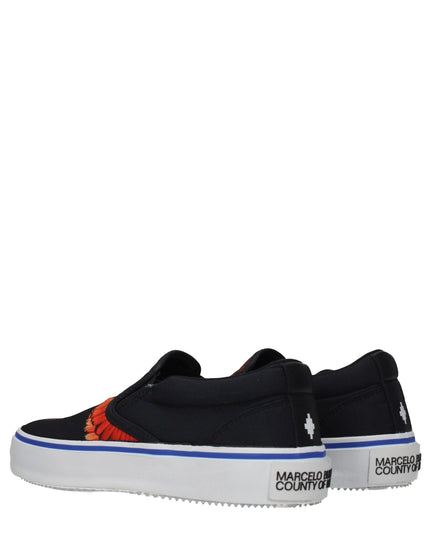 Marcelo Burlon Black Fabric Slip-On Loafers