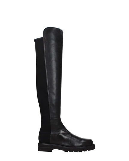 Stuart Weitzman Black Leather Over The Knee