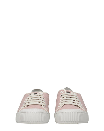 Car Shoe Pink Fabric Low Top Sneakers