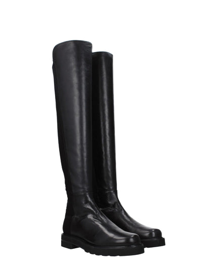 Stuart Weitzman Black Leather Over The Knee