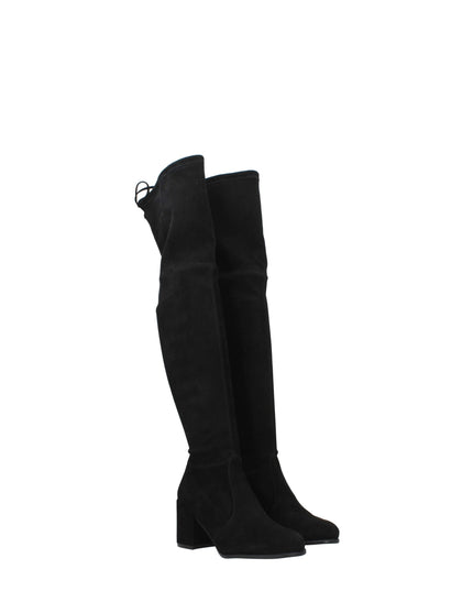 Stuart Weitzman Black Leather Over The Knee