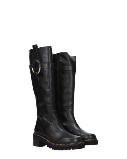 See By Chloé Black Leather Over The Knee