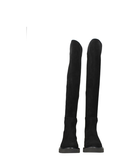 Stuart Weitzman Black Leather Over The Knee
