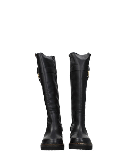 See By Chloé Black Leather Over The Knee