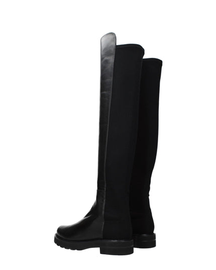 Stuart Weitzman Black Leather Over The Knee
