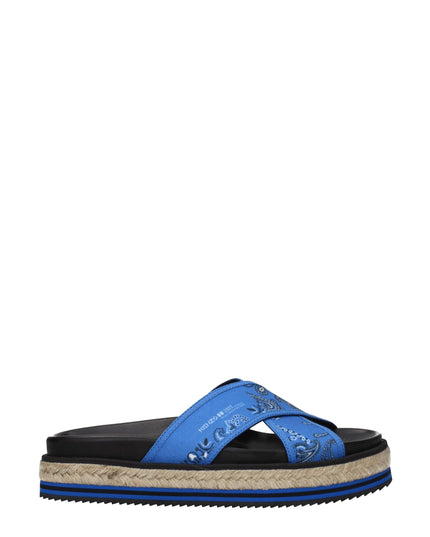 Kenzo Blue Fabric Slippers Sandals