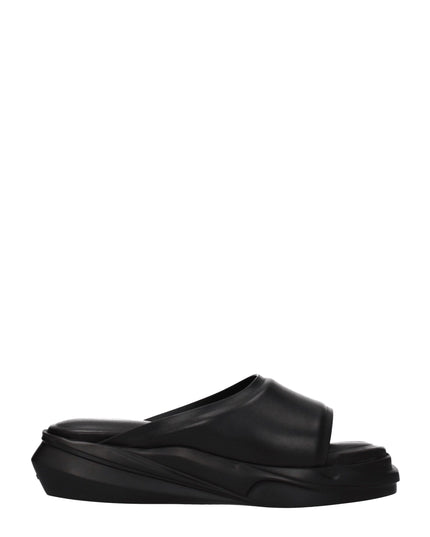 Alyx Black Leather Slippers