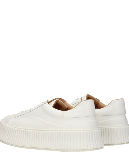 Jil Sander White Leather Platform Sneakers