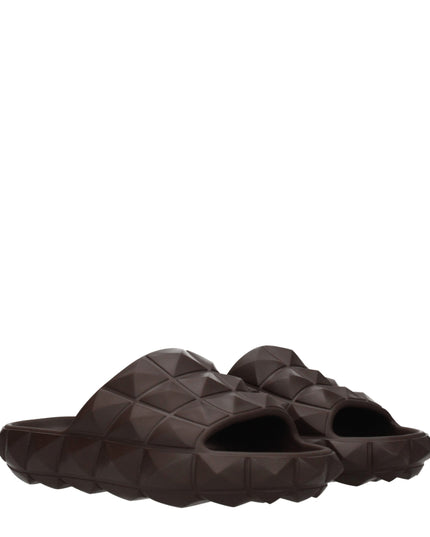 Valentino Garavani Brown Cotton Slippers Sandals