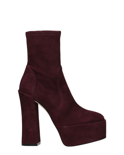 Stuart Weitzman Purple Leather Ankle Boots