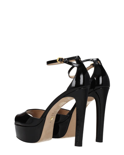 Stuart Weitzman Black Leather Platforms
