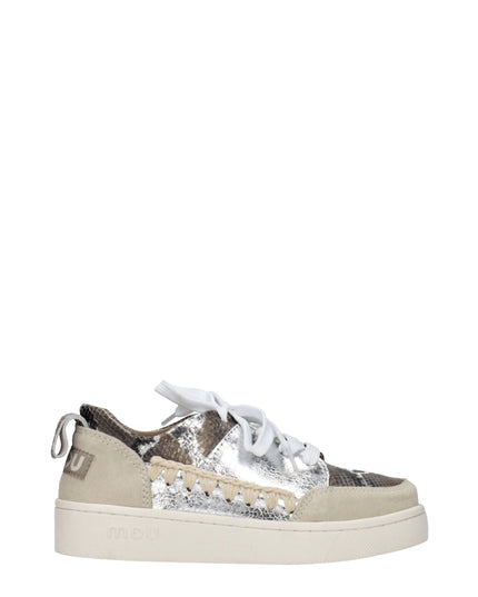 Mou Gray Leather Low Top Sneakers