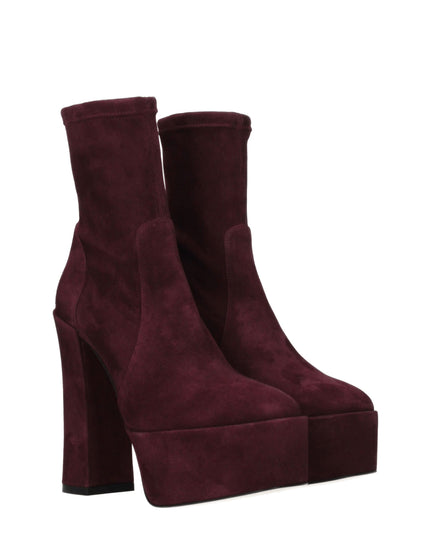 Stuart Weitzman Purple Leather Ankle Boots