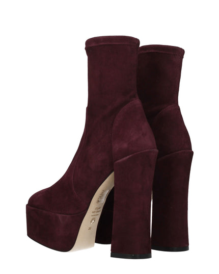 Stuart Weitzman Purple Leather Ankle Boots
