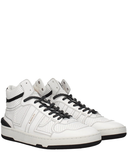 Lanvin White Leather High Top Sneakers