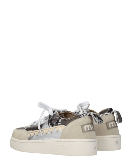 Mou Gray Leather Low Top Sneakers