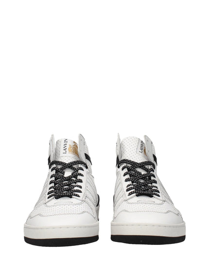 Lanvin White Leather High Top Sneakers