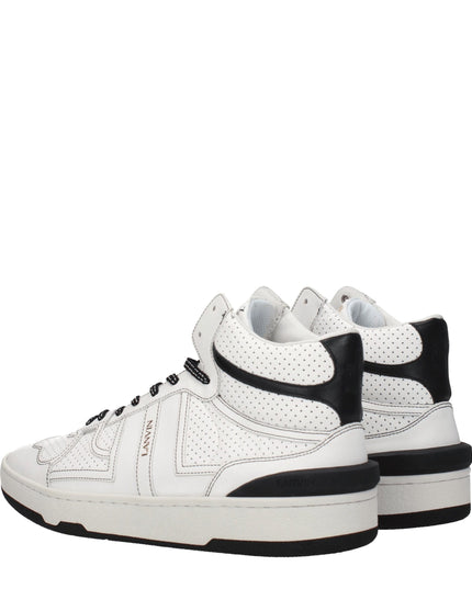 Lanvin White Leather High Top Sneakers