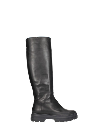 Max Mara Black Leather Over The Knee