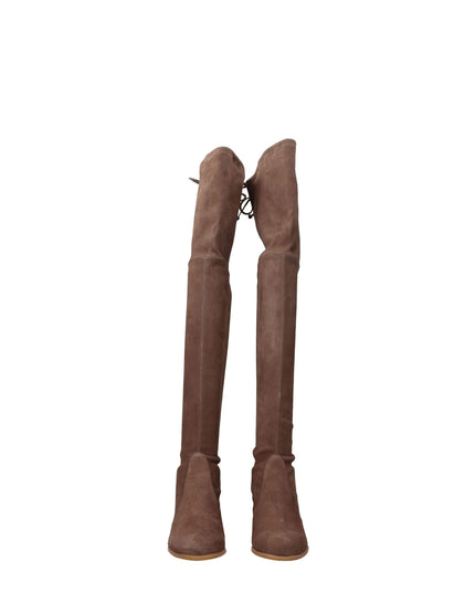 Stuart Weitzman Beige Leather Over The Knee