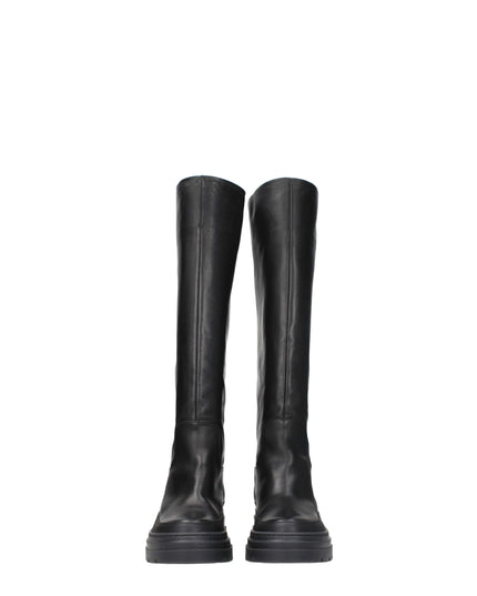 Max Mara Black Leather Over The Knee