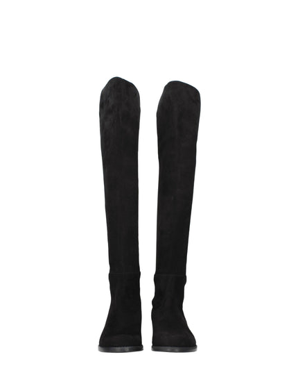 Stuart Weitzman Black Leather Over The Knee