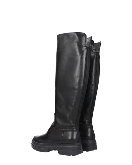 Max Mara Black Leather Over The Knee
