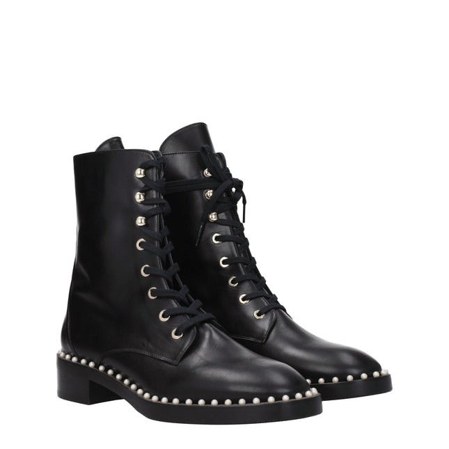 Stuart Weitzman Black Leather Ankle Boots