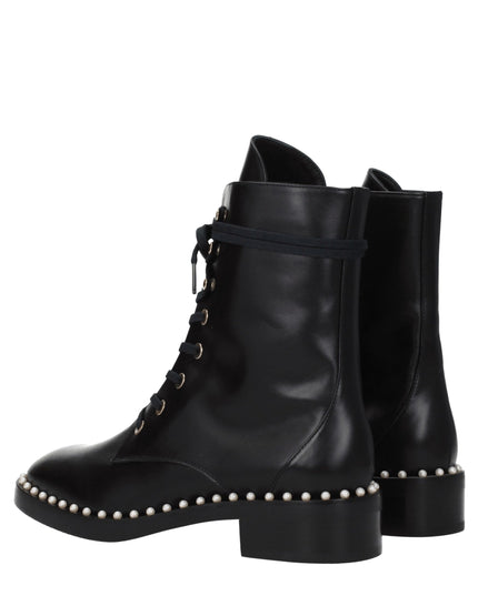 Stuart Weitzman Black Leather Ankle Boots