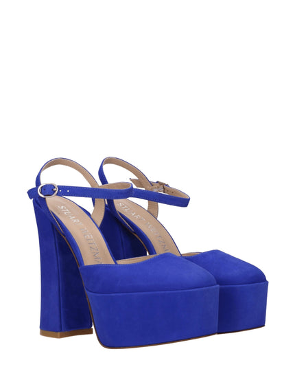 Stuart Weitzman Blue Leather Platforms