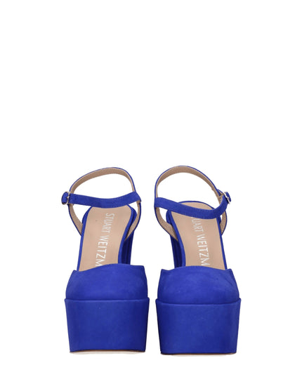 Stuart Weitzman Blue Leather Platforms