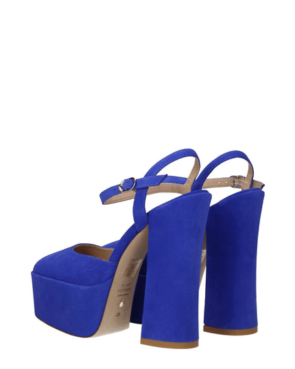 Stuart Weitzman Blue Leather Platforms