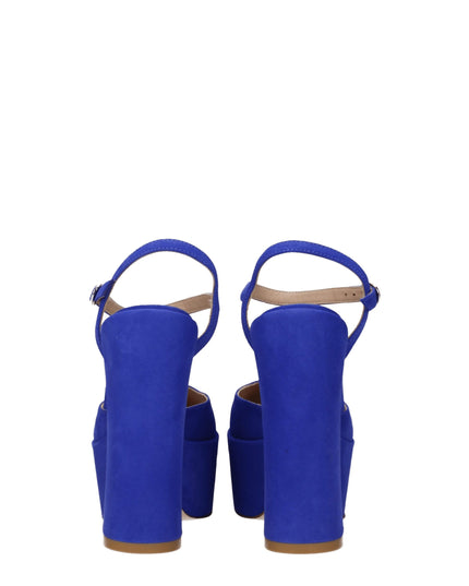 Stuart Weitzman Blue Leather Platforms