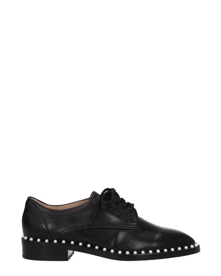 Stuart Weitzman Black Leather Oxfords And Derbies