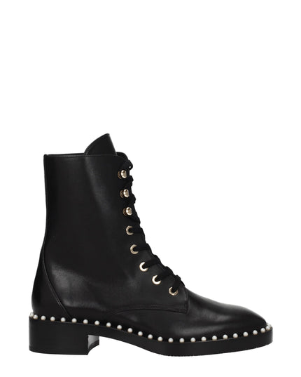 Stuart Weitzman Black Leather Ankle Boots