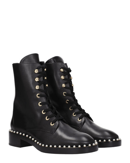 Stuart Weitzman Black Leather Ankle Boots