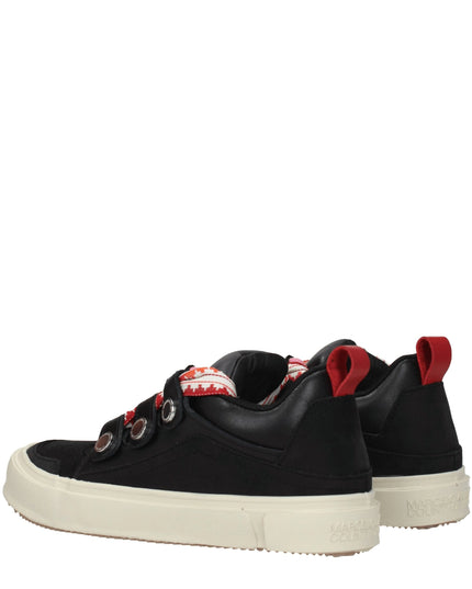 Marcelo Burlon Black Leather Low Top Sneakers
