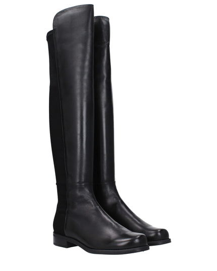Stuart Weitzman Black Leather Over The Knee