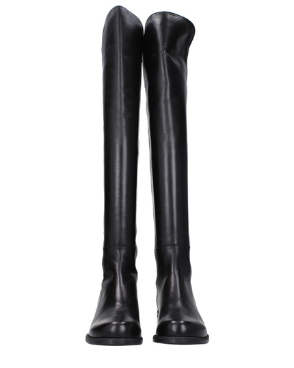Stuart Weitzman Black Leather Over The Knee