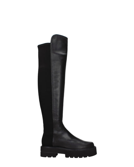 Stuart Weitzman Black Leather Over The Knee